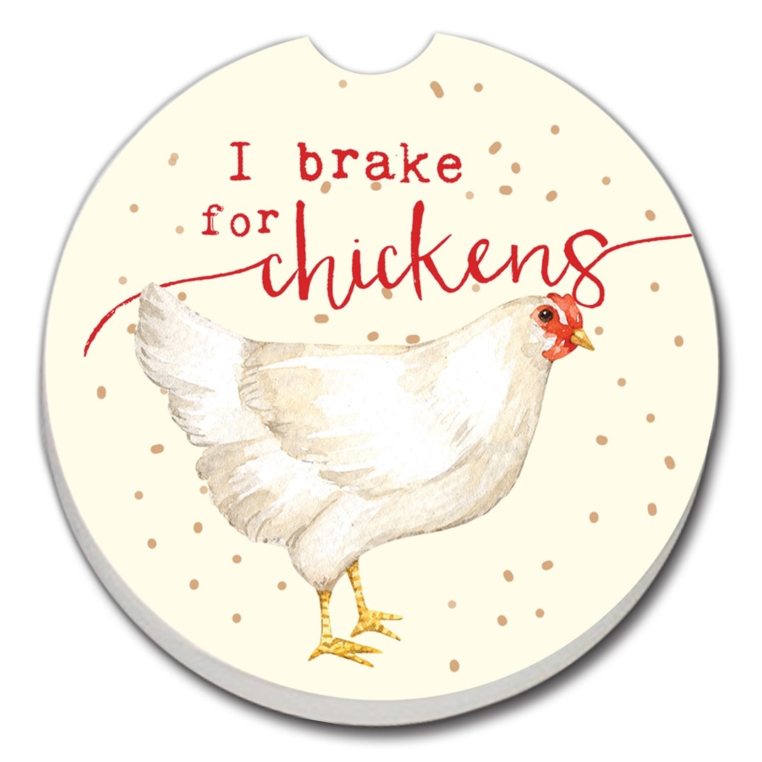 CounterArt and Highland Home Brake For Chickens Car Coaster