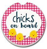 CounterArt and Highland Home Chicks On Board Stone Car Coaster