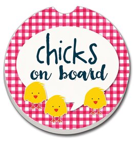 CounterArt and Highland Home Chicks On Board Stone Car Coaster