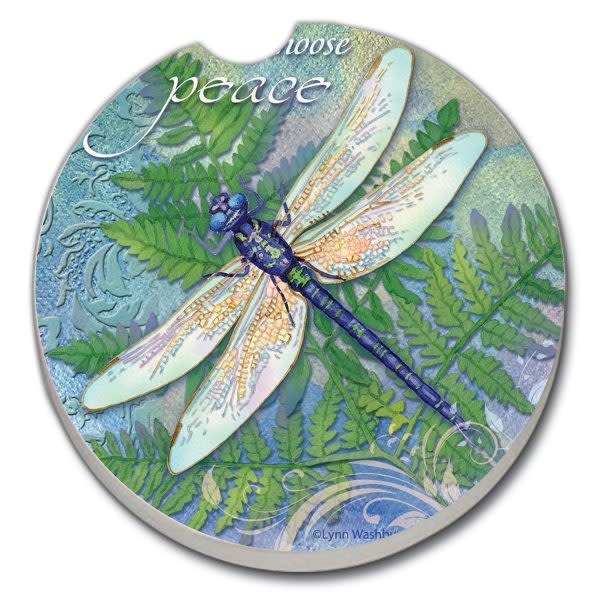 CounterArt and Highland Home Dragonfly Inspiration Stone Car Coaster