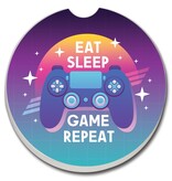 CounterArt and Highland Home Eat Sleep Game Stone Car Coaster