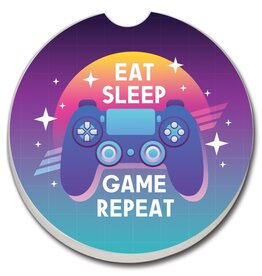 CounterArt and Highland Home Eat Sleep Game Stone Car Coaster