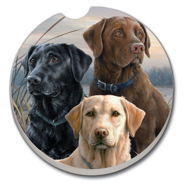 CounterArt and Highland Home Hunting Dogs Absorbent Stone Car Coaster