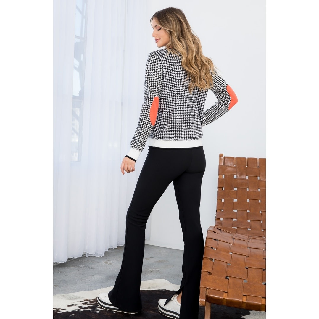 THML Black Houndstooth Knit Sweater