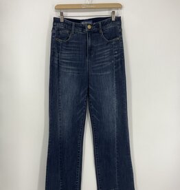Democracy Indigo Artisinal 28/17” "AB” Solution Skyrise Barely Boot W/ Clean Finish Step Hem