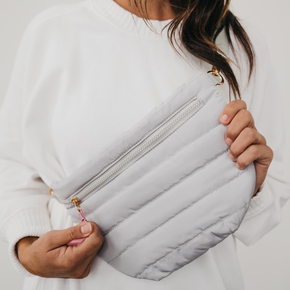 Pretty Simple Light Grey Jolie Puffer Belt Bag