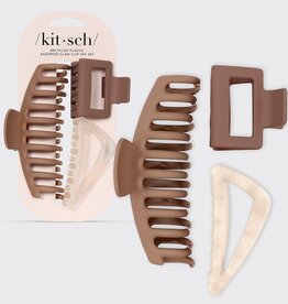kitsch Recycled Plastic Assorted Claw Clip 3pc - Oversized