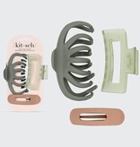 kitsch Recycled Plastic Assorted Claw Clip Set 3pc - Octopus