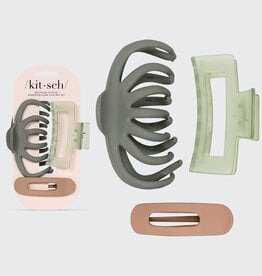 kitsch Recycled Plastic Assorted Claw Clip Set 3pc - Octopus
