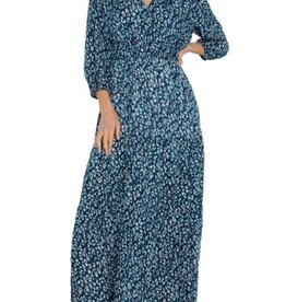 Liverpool Los Angeles 3/4 sleeve tiered woven maxi dress