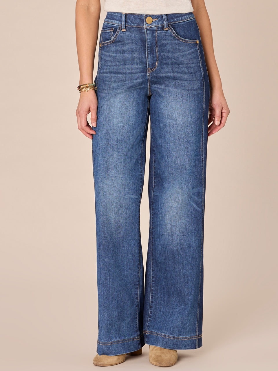 Democracy Blue/Indigo 32/22” “AB” Solution Skyrise Repreve Double Side Seam Wide Leg