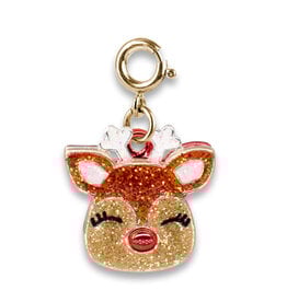 Charm It! Gold Glitter Reindeer Charm