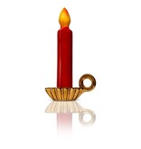 nora fleming light the way mini (red candle in gold holder) A420
