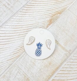 Angel Wing Enamel Stud Earrings