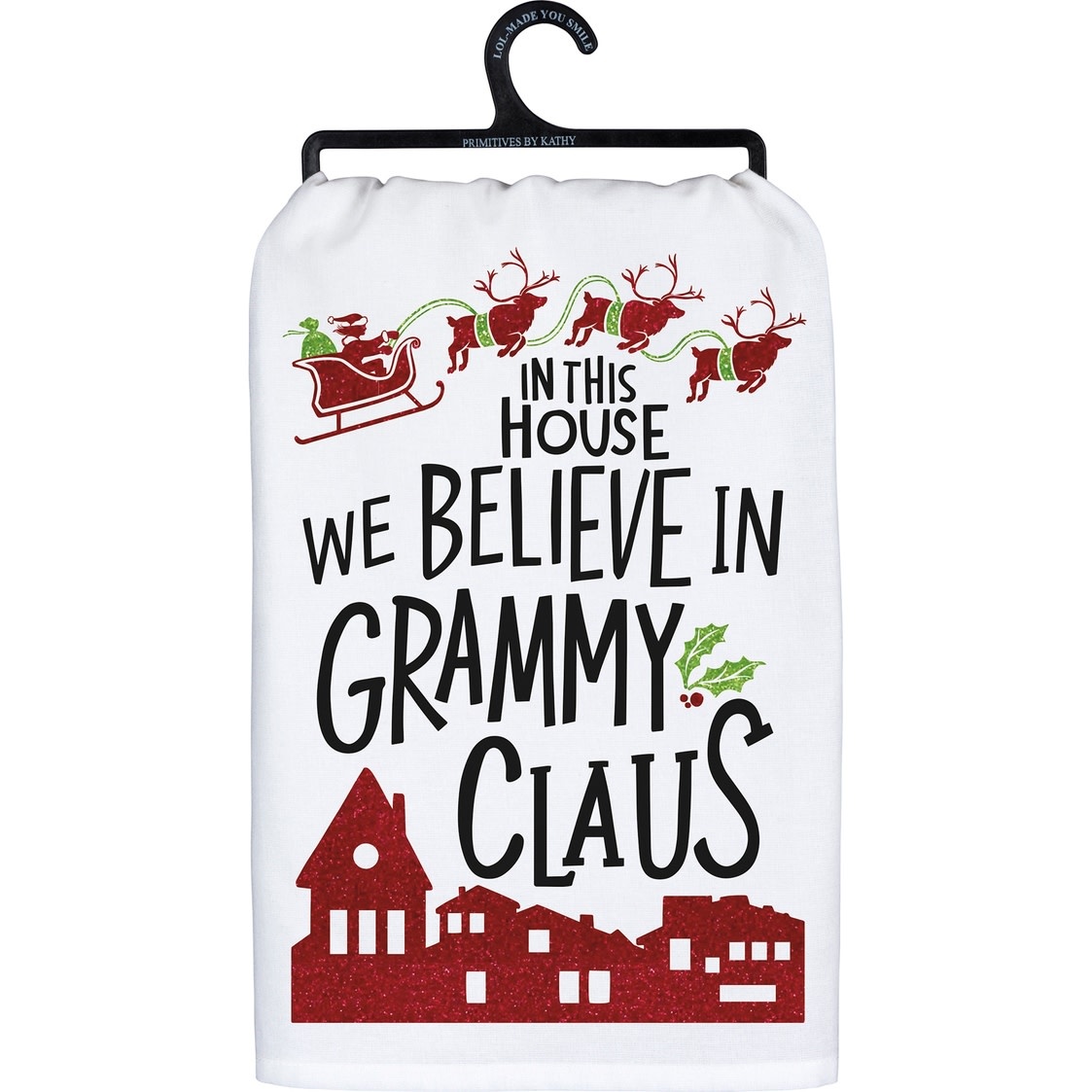 FLEURISH We Believe in Grammy Claus Kitchen Tea Towel