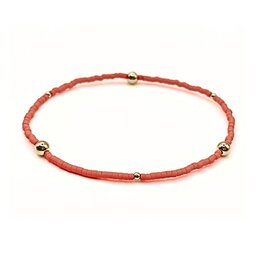 Erin Gray Orange Game Day Gold-Filled & Seed Bead Waterproof Bracelet