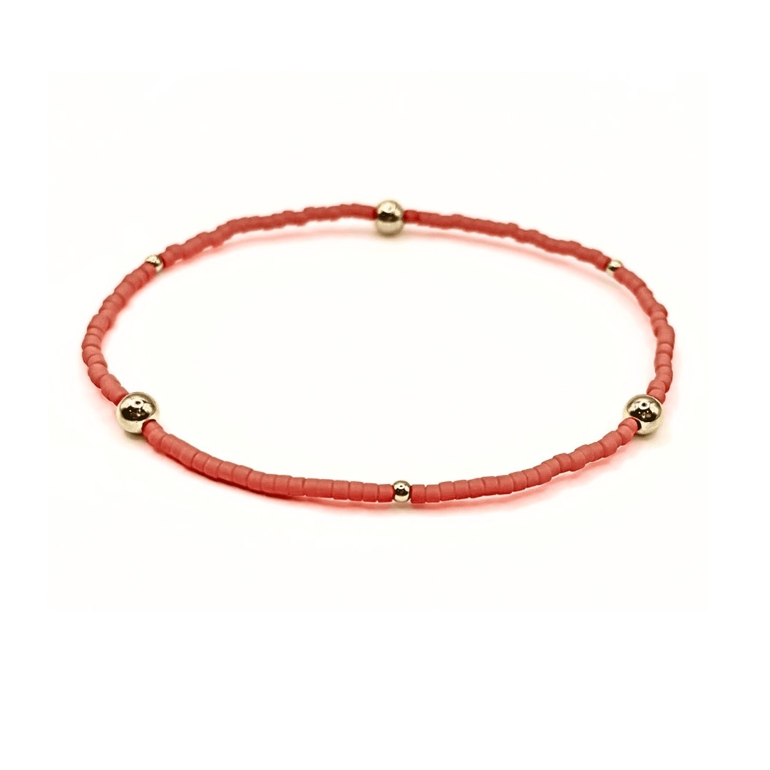 Erin Gray Orange Game Day Gold-Filled & Seed Bead Waterproof Bracelet