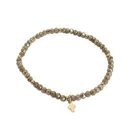Erin Gray Luxe Cross Bracelet in Champagne