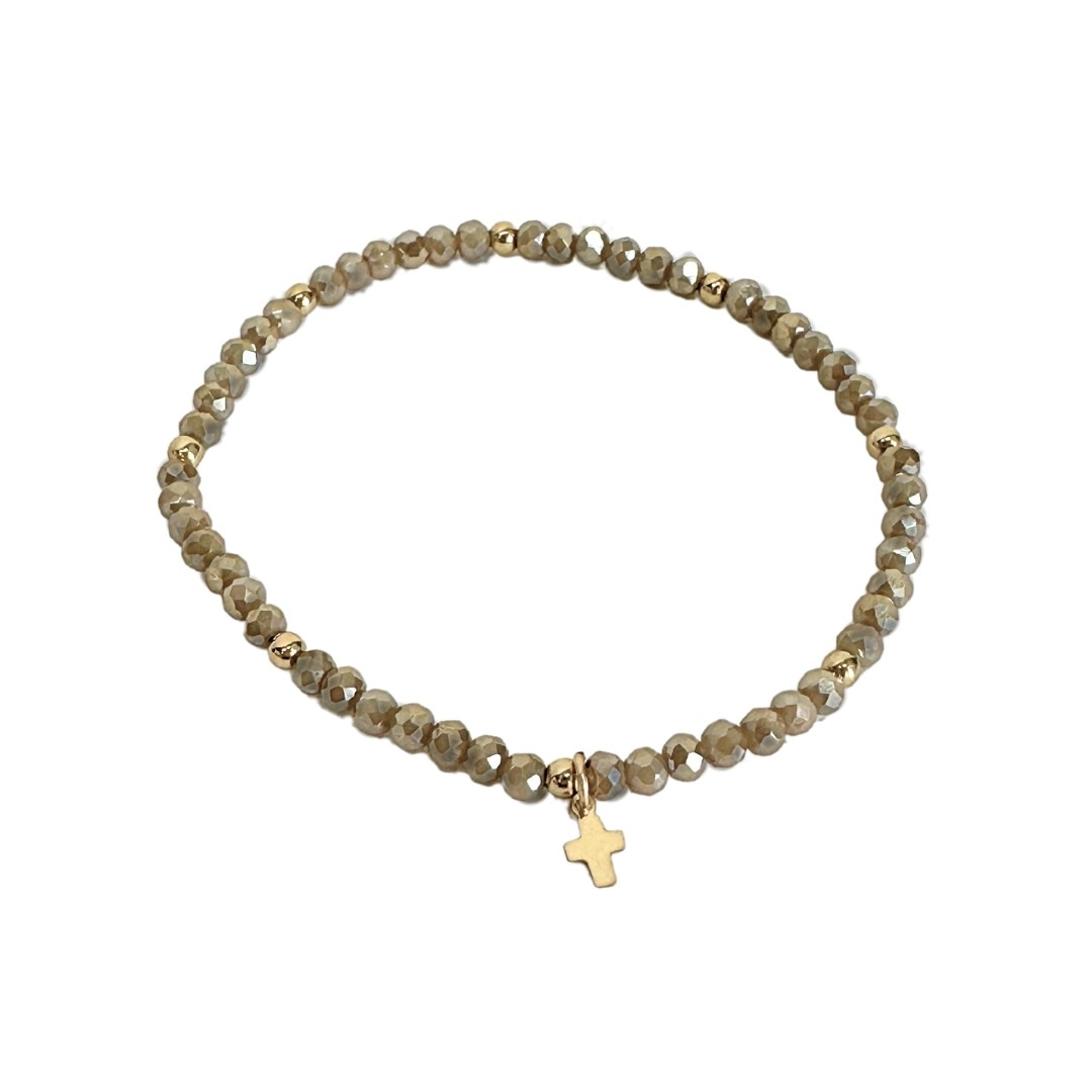 Erin Gray Luxe Cross Bracelet in CHAMPAGNE