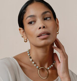 Cobblestone Living Amazonite/Gold Selena Circle Beaded Necklace