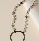 Cobblestone Living Amazonite/Gold Selena Circle Beaded Necklace