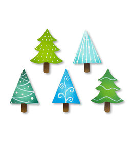 Roeda Studio Colorful Winter Tree Magnets S/5