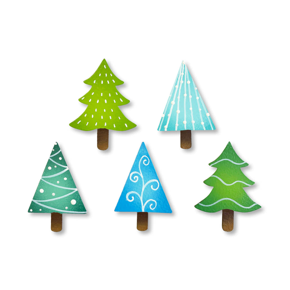 Roeda Studio Colorful Winter Tree Magnets S/5