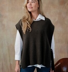 Cobblestone Living Espresso Blythe Knit Tie Vest