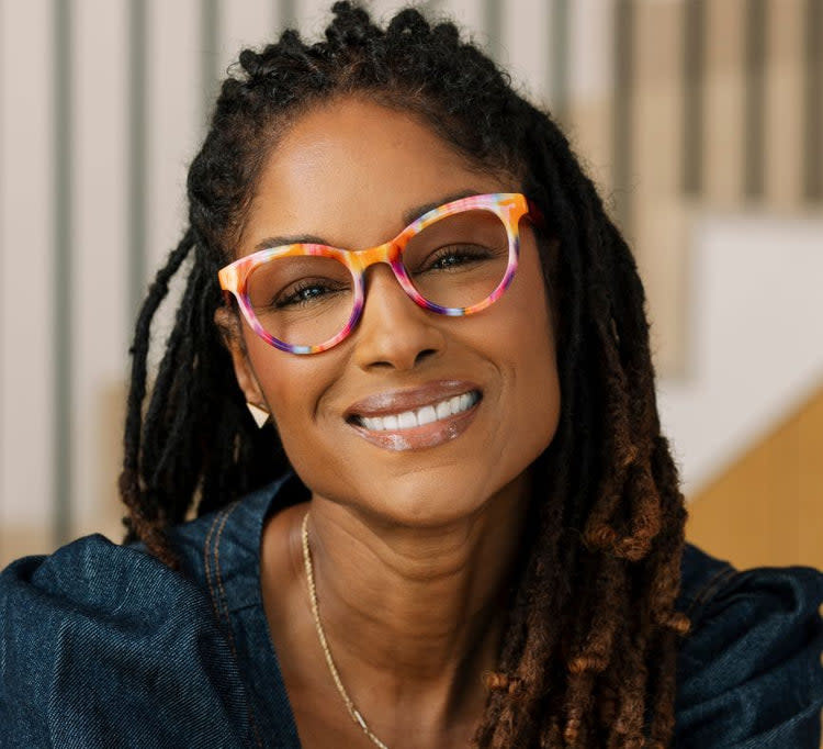 Peepers Ikat/Red Tribeca Blue Light Reading Glasses