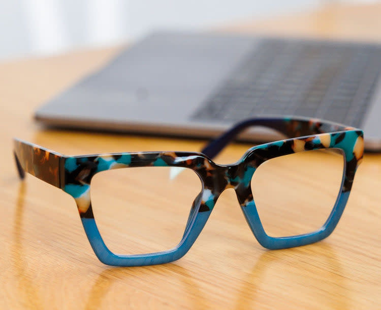 Peepers Teal Botanico/Teal Take a Bow Blue Light Reading Glasses