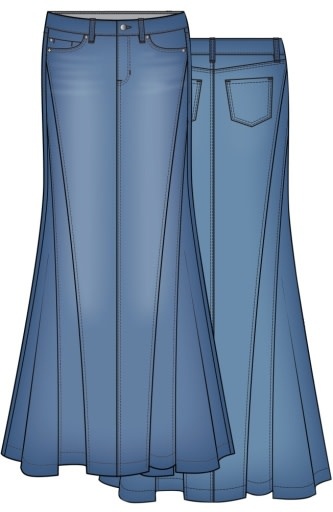 Liverpool Los Angeles 5-pkt mermaid maxi skirt 35.5in ins