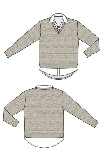 Liverpool Los Angeles long slv twofer collared sweater