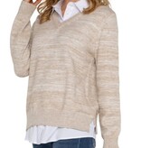 Liverpool Los Angeles long slv twofer collared sweater