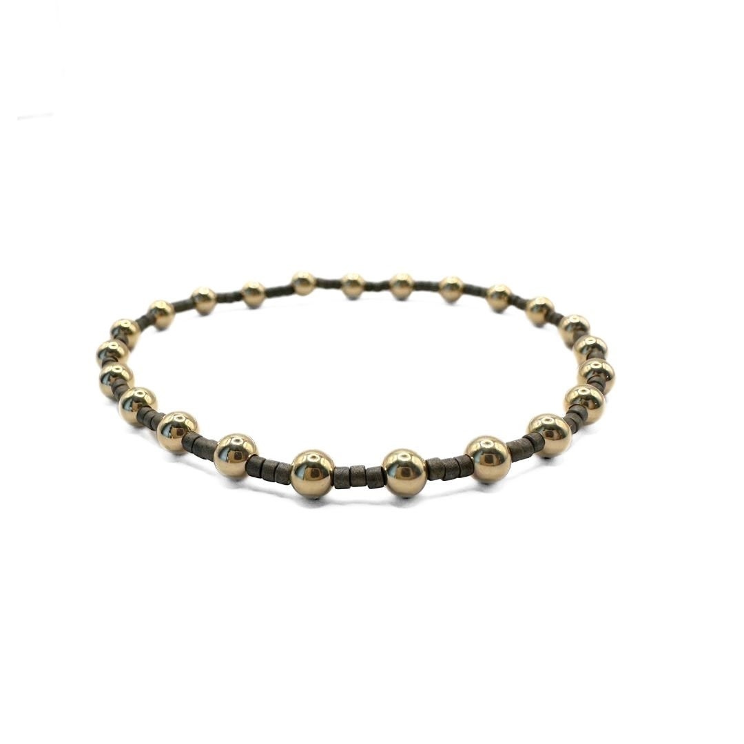 Erin Gray Graphite 4mm Newport Gold-Filled Waterproof Bracelet 7"