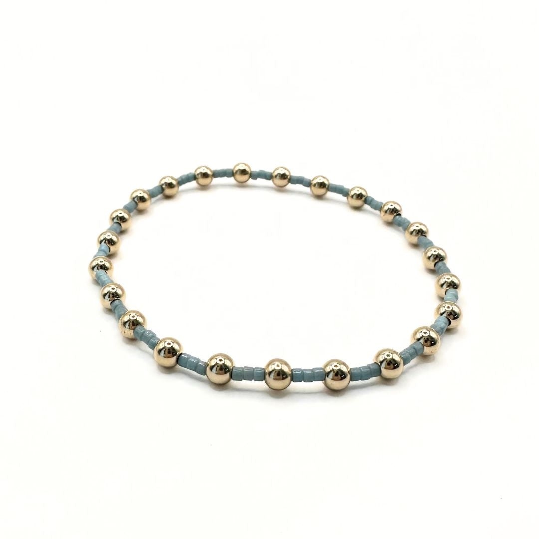 Erin Gray Pale Turquoise 4mm Newport Gold-Filled Waterproof Bracelet 7"