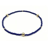 Erin Gray Navy Game Day Gold-Filled & Seed Bead Waterproof Bracelet