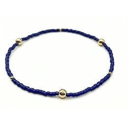 Erin Gray Navy Game Day Gold-Filled & Seed Bead Waterproof Bracelet