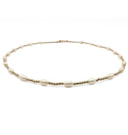 Erin Gray 2mm Rice Pearl Patterned 14k Gold Filled Waterproof Necklace