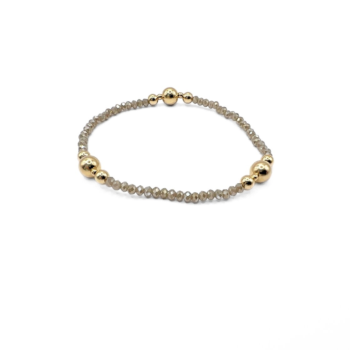 Erin Gray Light Gray The Nantucket Shimmer Collection 14k Gold- Filled Beaded Bracelets 7"