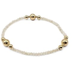 Erin Gray The Nantucket Shimmer Winter White & 14k Gold- Filled Beaded Bracelet