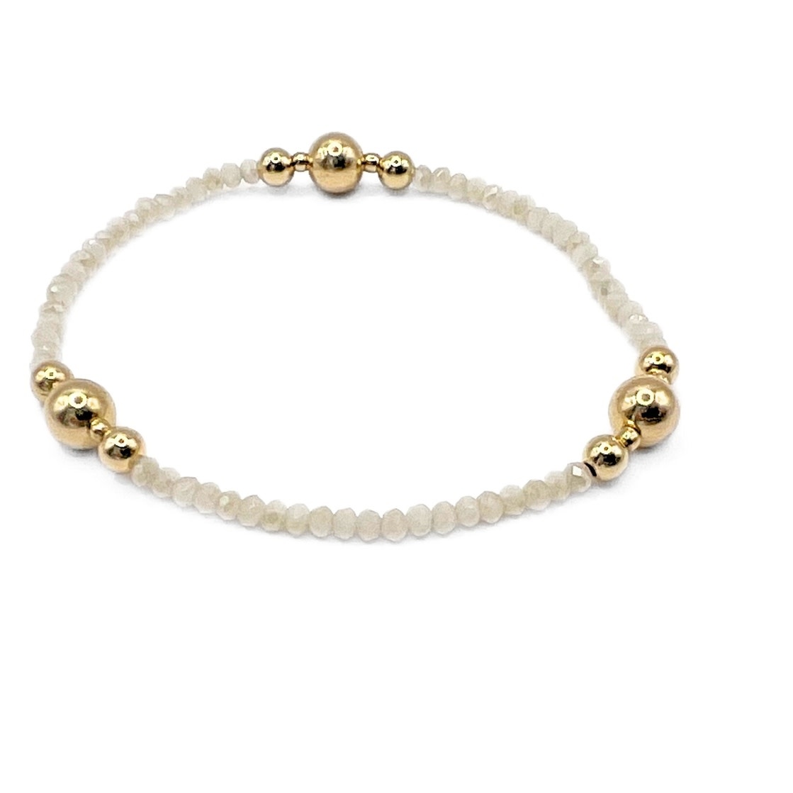 Erin Gray Winter White The Nantucket Shimmer Collection 14k Gold- Filled Beaded Bracelets 7"