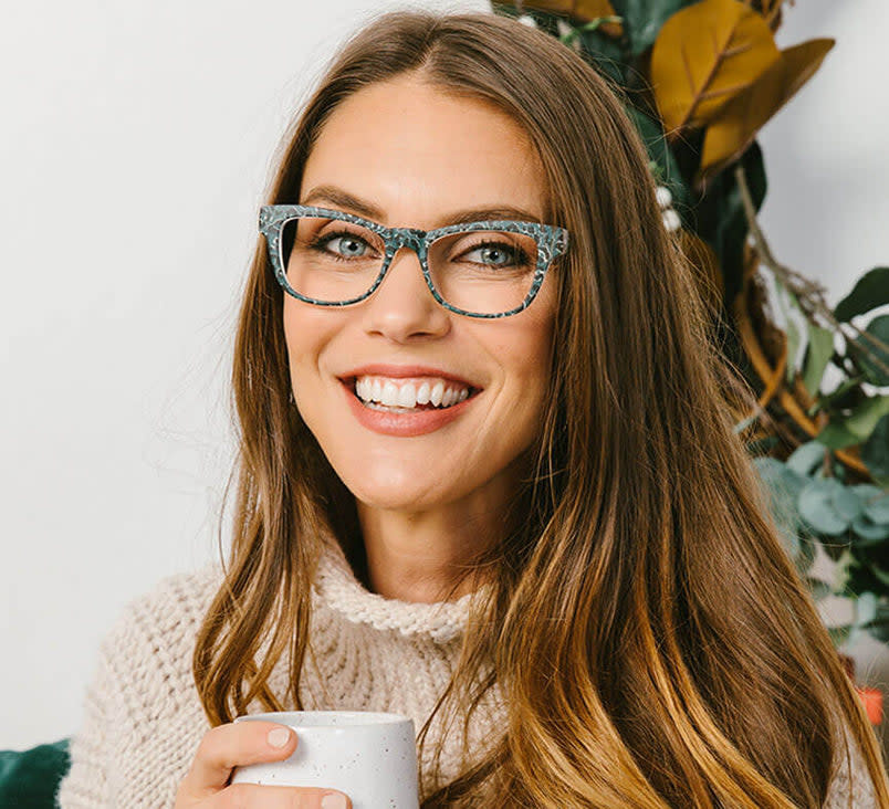 Peepers Green/Leopard Floral Orchid Island Blue Light Reading Glasses (Readers)