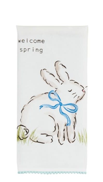 Mudpie Welcome Spring Bunny Tea Towel