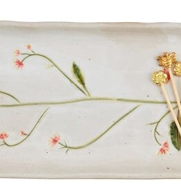 Mudpie Orange Flower Everything Toothpick Tray