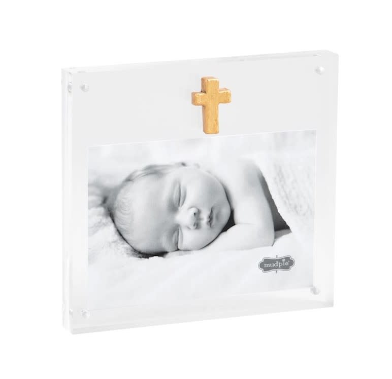 Mudpie Acrylic Frame With Gold Cross