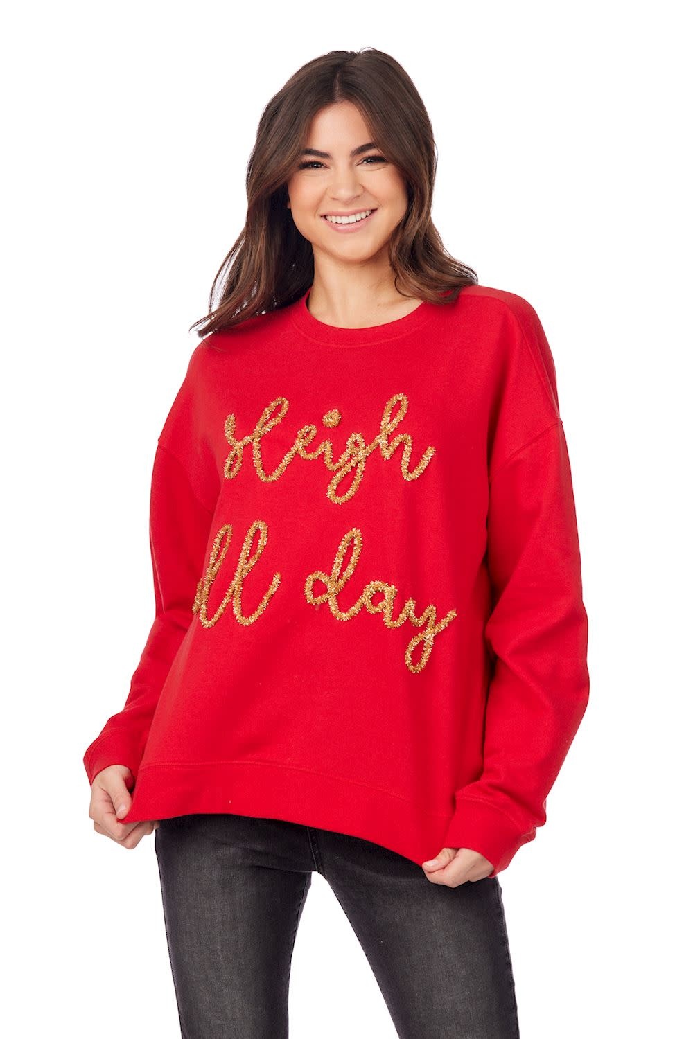 Mudpie RED SPARKLE SWEATSHIRT *