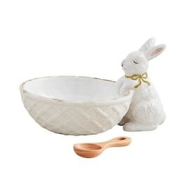 Mudpie White Bunny Candy Dish Set