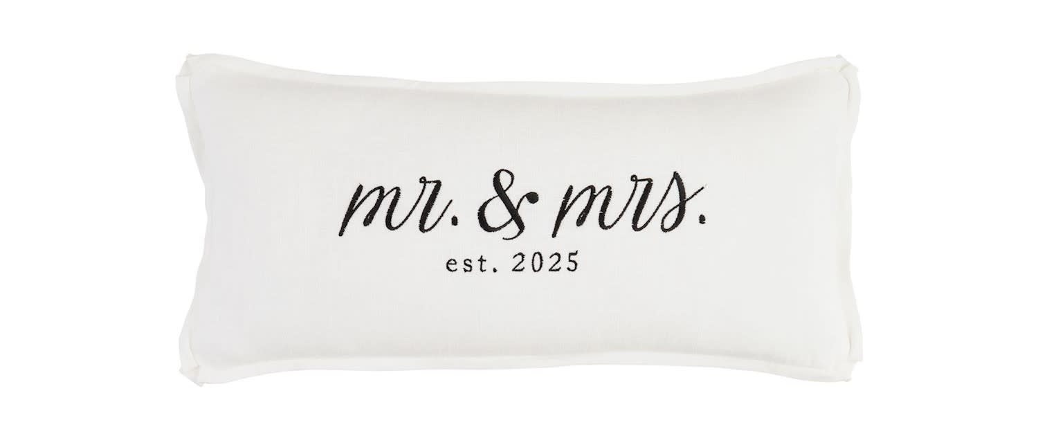 Mudpie Lumbar Mr Mrs 2025 Pillow