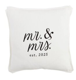 Mudpie Square Mr Mrs 2025 Pillow