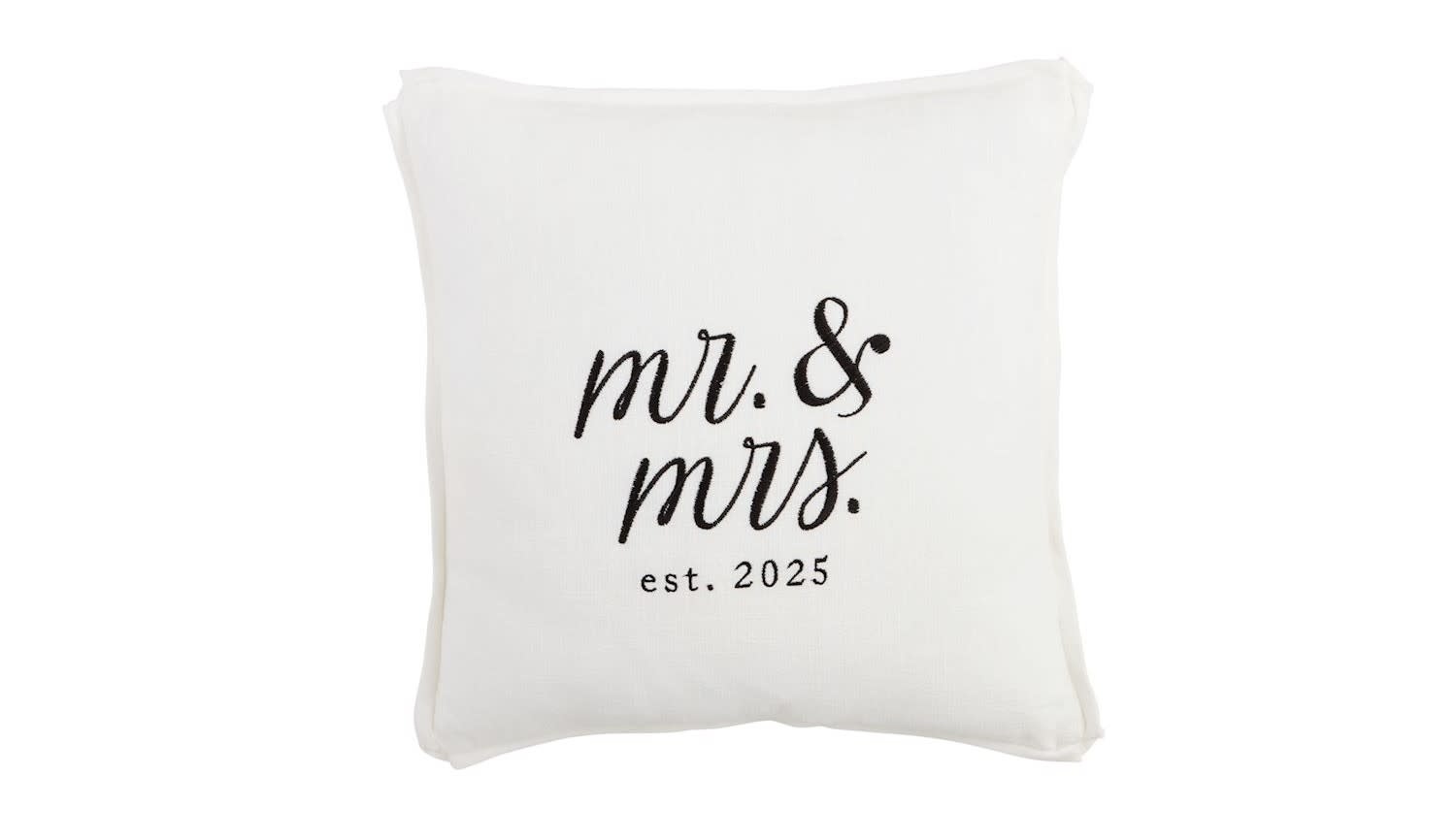 Mudpie Square Mr Mrs 2025 Pillow